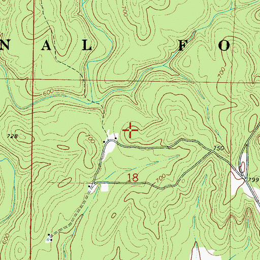 Topographic Map of Barnett Cemetery, AL