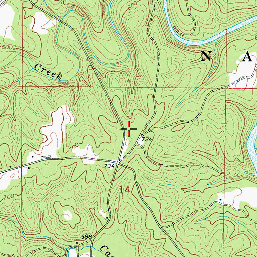 Topographic Map of Moody Cemetery, AL
