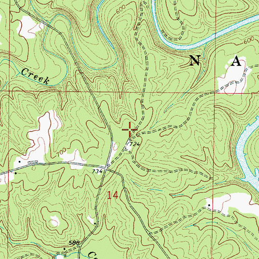 Topographic Map of Shadix Cemetery, AL
