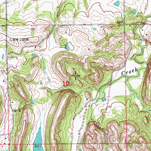 Topographic Map of Horseshoe Spring, OK