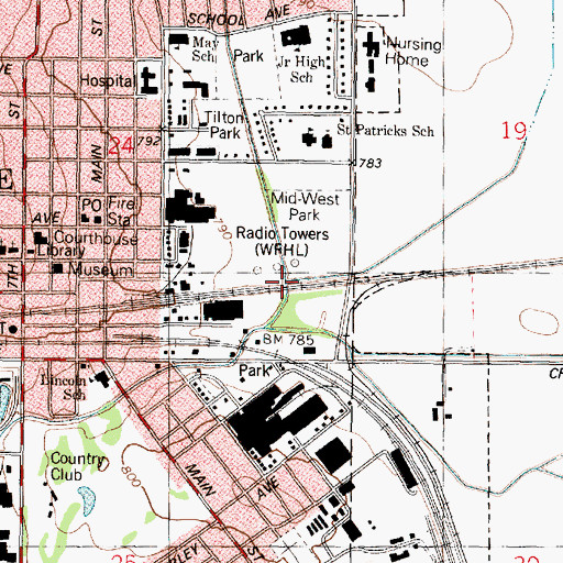Topographic Map of Banning Lateral, IL