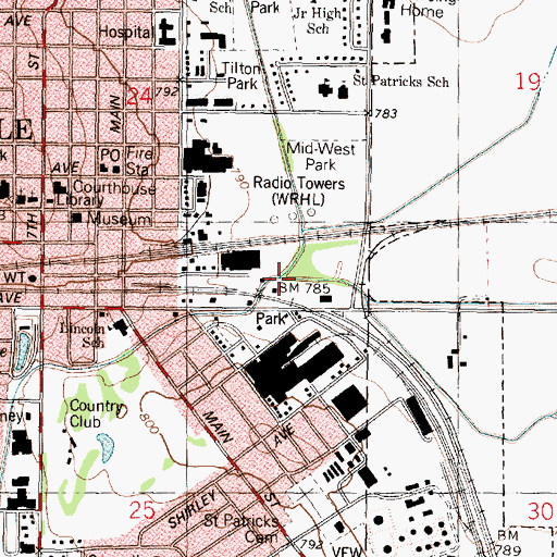 Topographic Map of Creston Ditch, IL