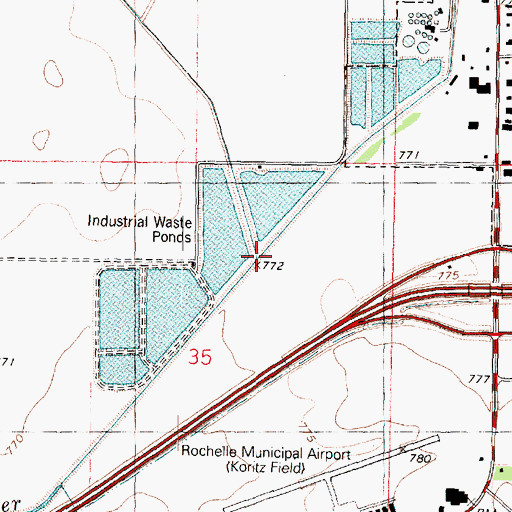 Topographic Map of Flagg Creek, IL