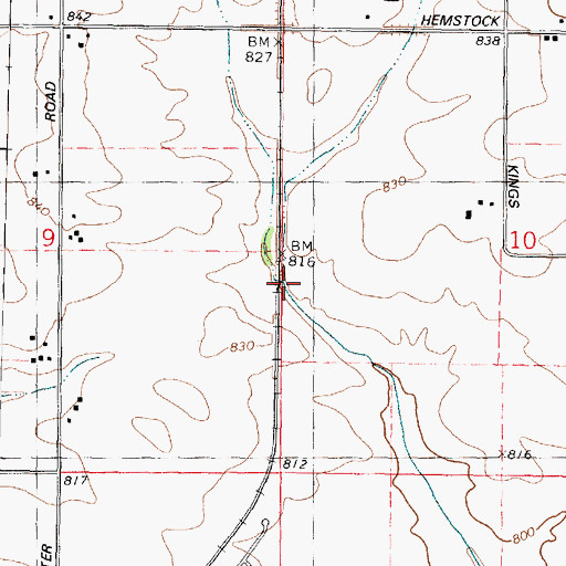 Topographic Map of Flagg Creek Tributary, IL