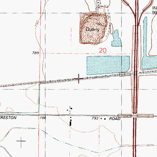 Topographic Map of North Creston Ditch, IL