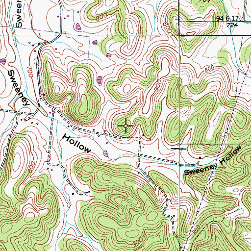 Topographic Map of Finnegans Knob, TN