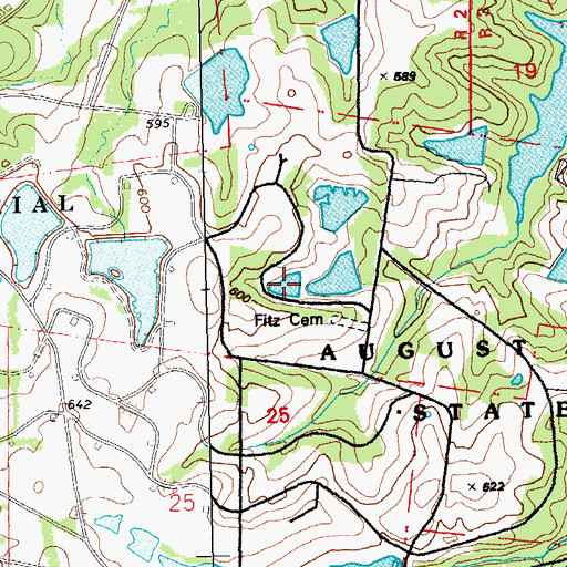 Topographic Map of August A Busch Lake Number 4, MO