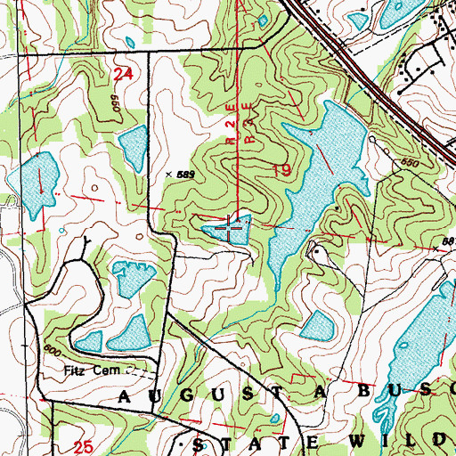 Topographic Map of August A Busch Lake Number 22, MO