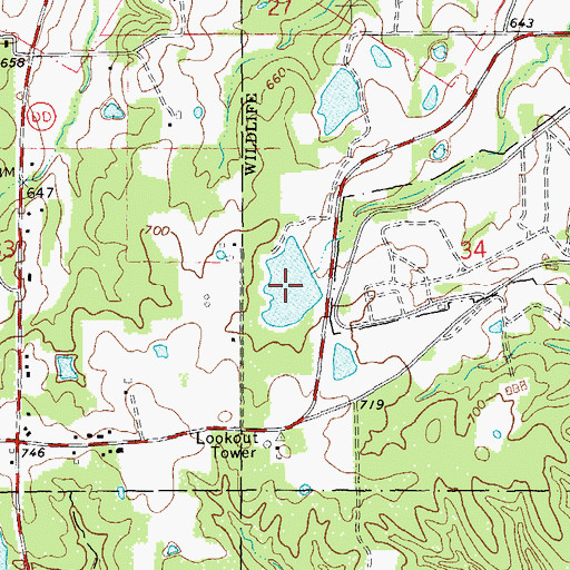 Topographic Map of August A Busch Lake Number 28, MO