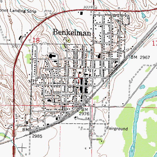 Topographic Map of Benkelman Township, NE