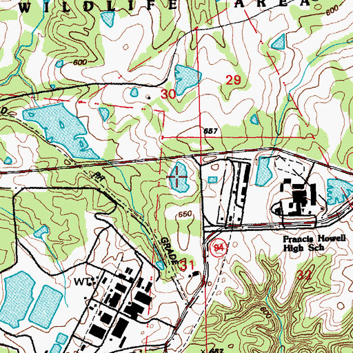 Topographic Map of August A Busch Lake Number 10, MO