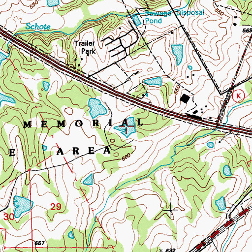 Topographic Map of August A Busch Lake Number 11, MO