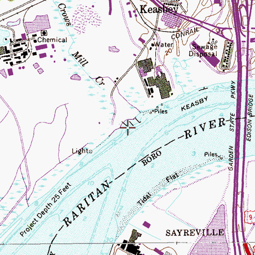 Topographic Map of Crow Dock, NJ
