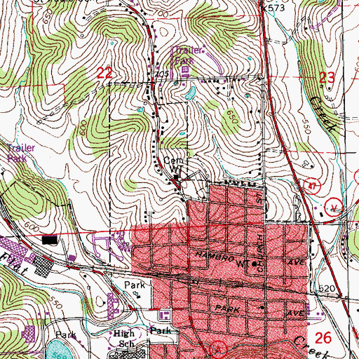 Topographic Map of Union Cemetery, MO