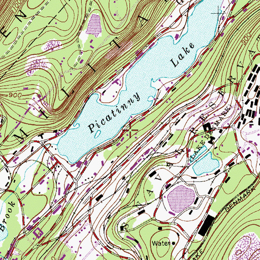 Topographic Map of Picatinny Railroad Station, NJ