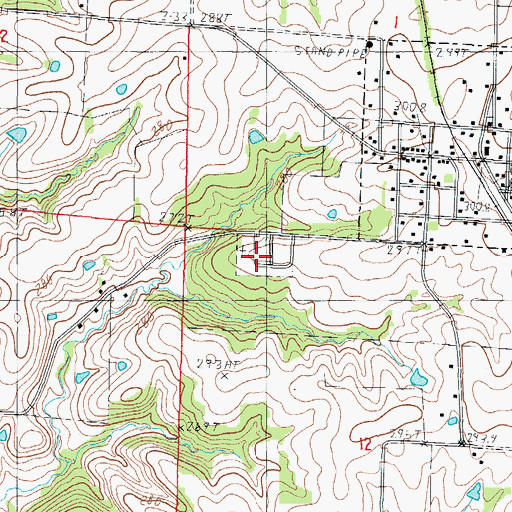 Topographic Map of McFall Cemetery, MO