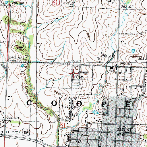 Topographic Map of High Ridge Cemetery, MO