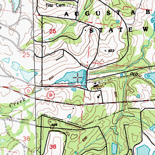 Topographic Map of August A Busch Refuge Lake, MO