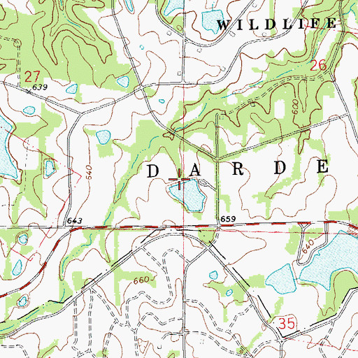 Topographic Map of August A Busch Lake Number 21 Dam, MO