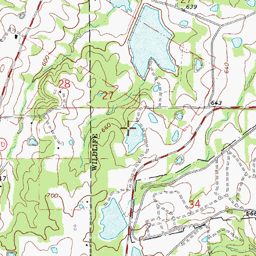 Topographic Map of August A Busch Lake Number 27 Dam, MO