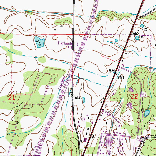 Topographic Map of Mount Zion Church, MS