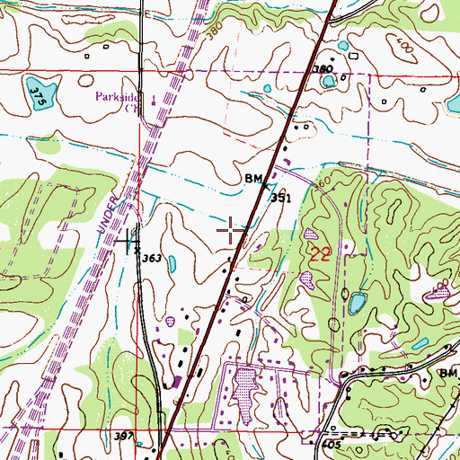 Topographic Map of Mount Zion Church Cemetery, MS