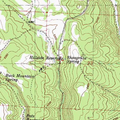 Topographic Map of Shangri-la Spring, OR