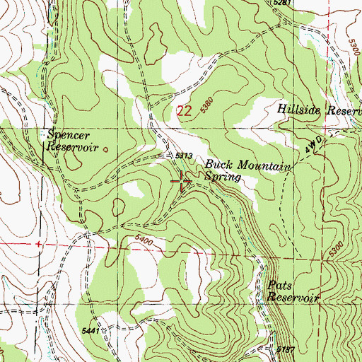 Topographic Map of Buck Mountain Spring, OR