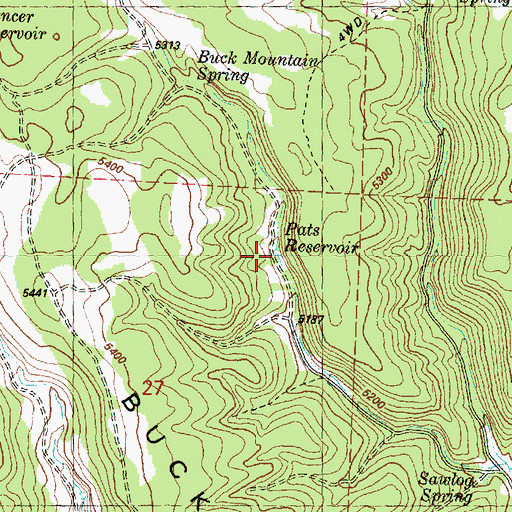 Topographic Map of Pats Reservoir, OR