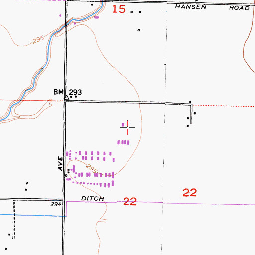 Topographic Map of Hoffman Dairy, CA