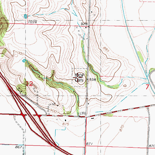 Topographic Map of Independent Order of Odd Fellows Cemetery, MO