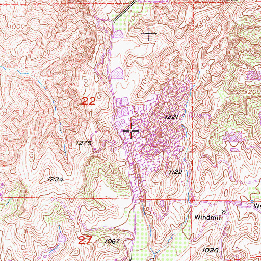 Topographic Map of Oak Ridge Pit, CA