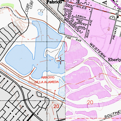 Topographic Map of Niles Sand and Gravel Pit (historical), CA