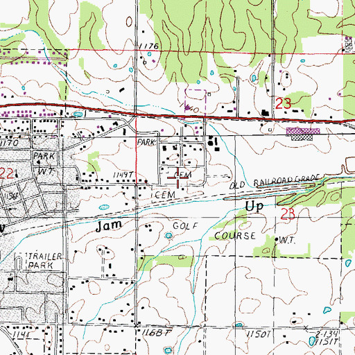 Topographic Map of Greenlawn Cemetery, MO
