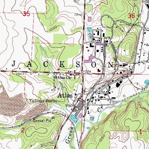 Topographic Map of Sterling Cemetery, MO