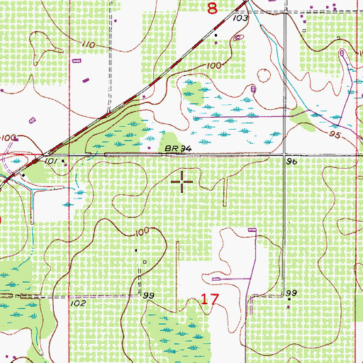 Topographic Map of Poucher Blueberry Farm, FL