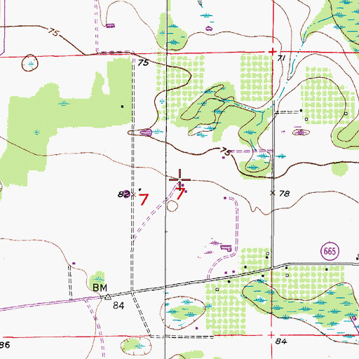 Topographic Map of Keller Ranch, FL