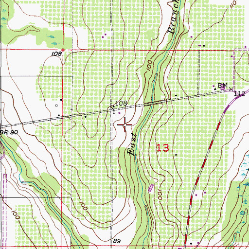 Topographic Map of Seven Baskets Farm, FL