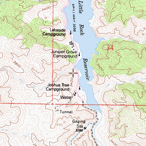 Topographic Map of Campground Number Three, CA
