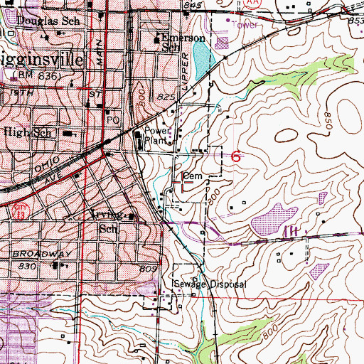 Topographic Map of City Cemetery, MO