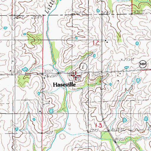 Topographic Map of Haseville Cemetery, MO