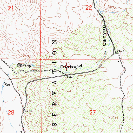 Topographic Map of Campo Indian Reservation, CA
