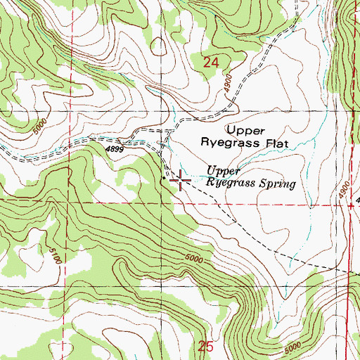 Topographic Map of Upper Ryegrass Spring, OR