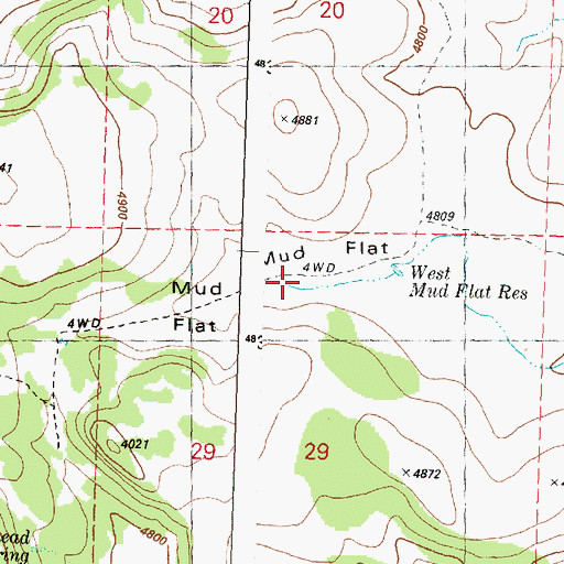 Topographic Map of Mud Flat, OR