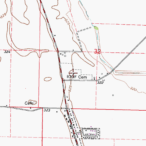 Topographic Map of Independent Order of Odd Fellows Cemetery, MO