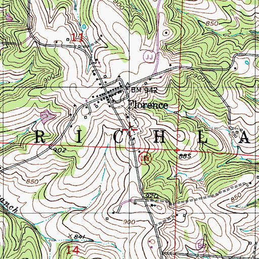 Topographic Map of United Church Of Christ Cemetery, MO