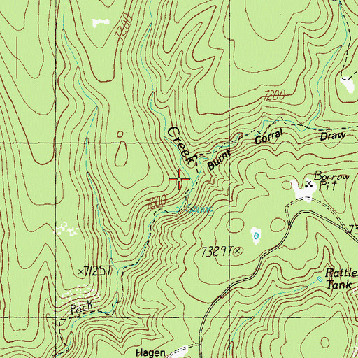 Topographic Map of Burnt Corral Draw, AZ