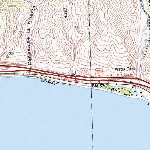Topographic Map of Caada de la Pila, CA