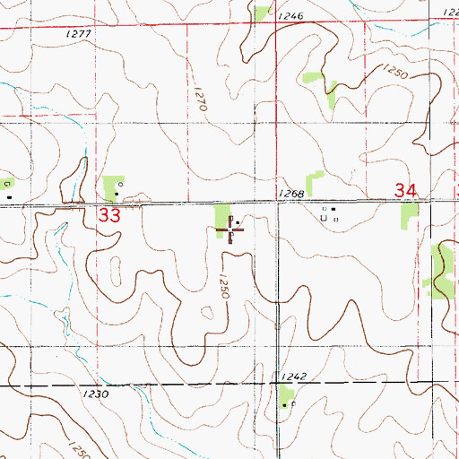 Topographic Map of Caffrey Farm, IA