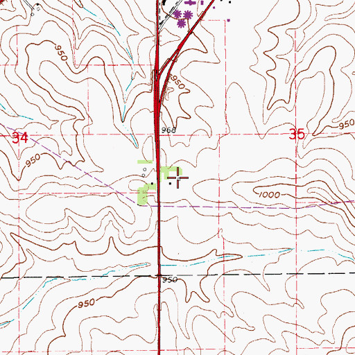 Topographic Map of Grover Farms, IA